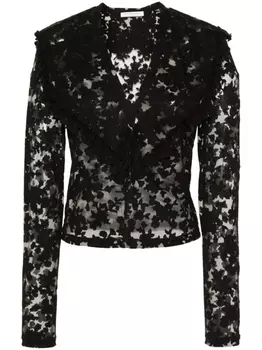 Philosophy Di Lorenzo Serafini полупрозрачная блузка с цветочным узором, черный
