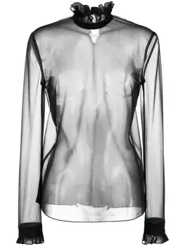 Philosophy Di Lorenzo Serafini полупрозрачная блузка с оборками, черный