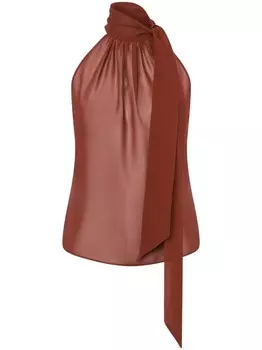 Philosophy Di Lorenzo Serafini полупрозрачная блузка с вырезом халтер, коричневый