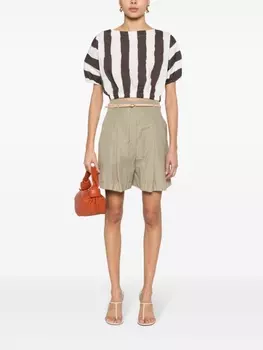 Philosophy Di Lorenzo Serafini поплиновая блузка в полоску, нейтральный цвет