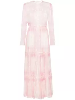 Philosophy Di Lorenzo Serafini ярусное платье макси с цветочным принтом, нейтральный цвет