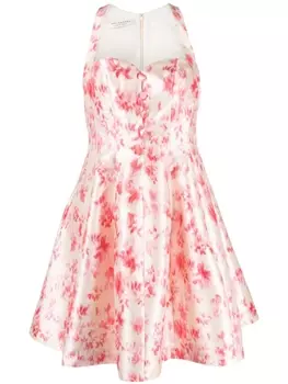 Philosophy Di Lorenzo Serafini расклешенное платье мини с цветочным принтом, нейтральный цвет