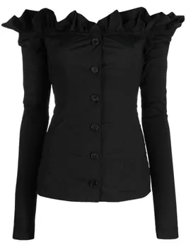 Philosophy Di Lorenzo Serafini рубашка с открытыми плечами и оборками, черный