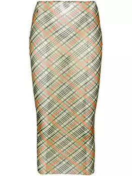 Philosophy Di Lorenzo Serafini сетчатая юбка миди в клетку, зеленый