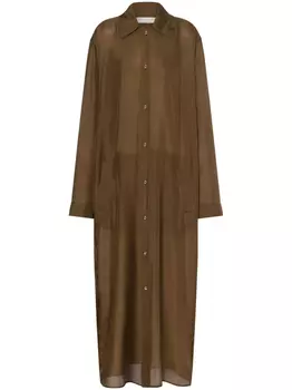 Philosophy Di Lorenzo Serafini шелковое однобортное пальто, коричневый