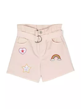 Philosophy Di Lorenzo Serafini шорты с нашивками и поясом, розовый