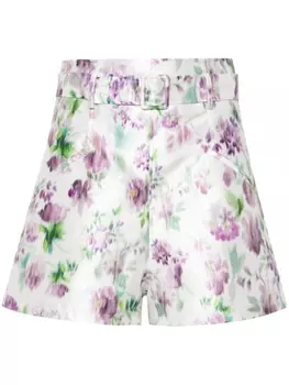 Philosophy Di Lorenzo Serafini шорты с поясом и цветочным принтом, белый