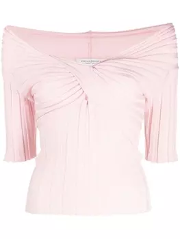 Philosophy Di Lorenzo Serafini топ в рубчик с открытыми плечами, розовый