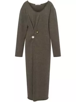 Philosophy Di Lorenzo Serafini трикотажное платье миди с брошью, зеленый