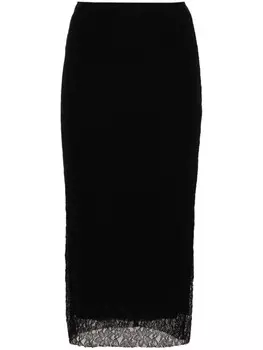 Philosophy Di Lorenzo Serafini юбка миди из кружева с ветровым узором, черный