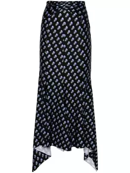 Philosophy Di Lorenzo Serafini юбка миди с цветочным принтом, черный