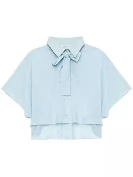 Philosophy Di Lorenzo Serafini укороченная рубашка с бантом, синий