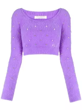 Philosophy Di Lorenzo Serafini укороченный джемпер с кристаллами, фиолетовый