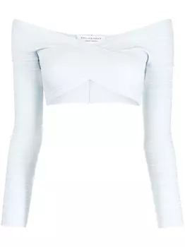 Philosophy Di Lorenzo Serafini укороченный топ с открытыми плечами, синий