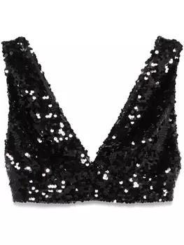 Philosophy Di Lorenzo Serafini укороченный топ с пайетками, черный