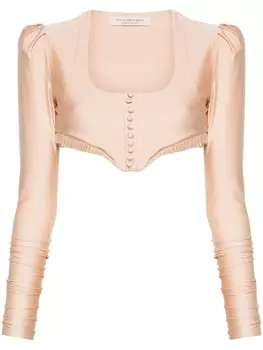 Philosophy Di Lorenzo Serafini укороченный топ со складками, нейтральный цвет