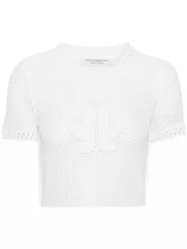 Philosophy Di Lorenzo Serafini укороченный топ в технике макраме, белый