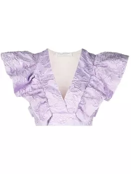 Philosophy Di Lorenzo Serafini укороченный жаккардовый топ с цветочным узором, фиолетовый