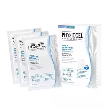 Physiogel Крем-маска Daily Moisture Therapy для сухой чувствительной кожи 28 мл х 3 шт, white