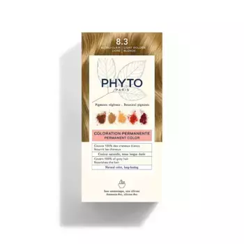 Phyto Phytocolor 8.3 Светло-золотистый блондин перманентное окрашивание без аммиака 100% покрытие седых волос