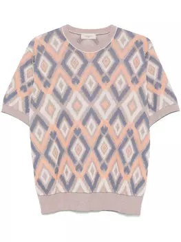 Piacenza Cashmere жаккардовая футболка с узором, оранжевый