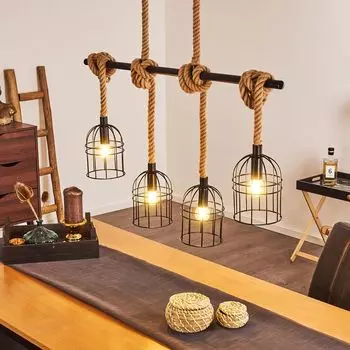 »Piaia« Потолочный светильник с 4 лампочками из металла черного цвета со шнуром hofstein