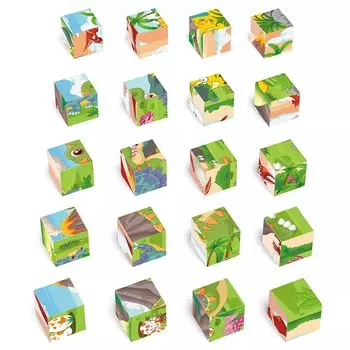 PicassoTiles 1-дюймовый магнитный кубик-головоломка с динозаврами Picassotiles