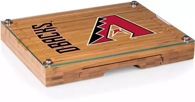 Picnic Time Аризона Даймондбэкс Концерт Стеклянная крышка Доска для сыра и набор ножей