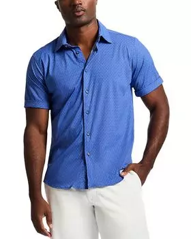 Пидмонт Рубашка с коротким рукавом принтованная Robert Graham, синий