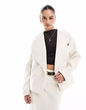 Пиджак 4th & Reckless с широкими лацканами и золотыми пуговицами в кремовом цвете