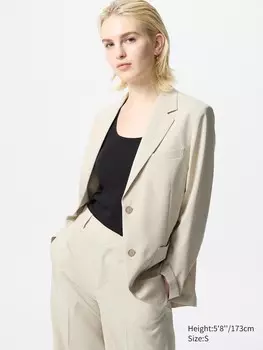 Пиджак airsense relaxed Uniqlo, бежевый