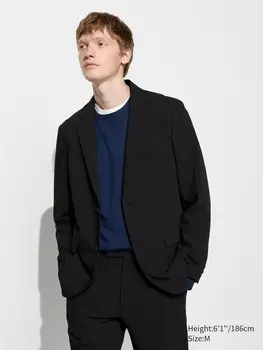 Пиджак Airsense шерстяная Uniqlo, черный