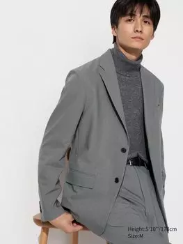 Пиджак Airsense шерстяная Uniqlo, серый
