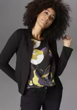 Пиджак Aniston SELECTED со структурой, черный