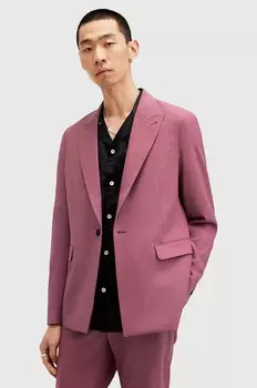 Пиджак AURA из смесовой шерсти AllSaints, розовый
