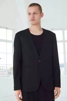 Пиджак без лацканов Edit в стиле оверсайз Next, черный
