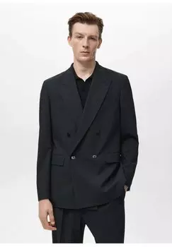 Пиджак-блейзер BOSTON REGULAR-FIT DOUBLE-BREASTED Mango, черный