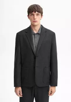 Пиджак-блейзер FLOWING Massimo Dutti, темно-серый