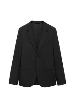 Пиджак-блейзер Mango Kids, черный