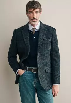 Пиджак-блейзер REGULAR FIT - SIGNATURE MOONS TONAL CHECK Next, серый