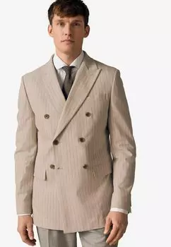 Пиджак-блейзер REGULAR FIT - STRIPED DOUBLE BREASTED - Suit jacket Next, бежевый