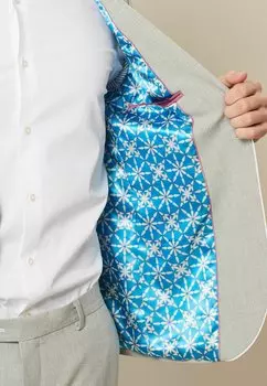 Пиджак-блейзер SKINNY FIT PIPE TRIMMED Next, серый