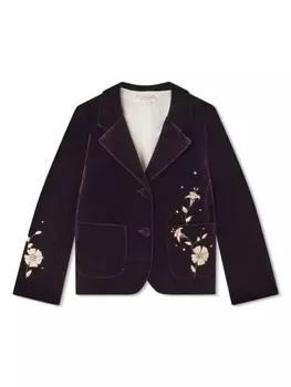 Пиджак Bonpoint Gyllian с цветочным декором, черный