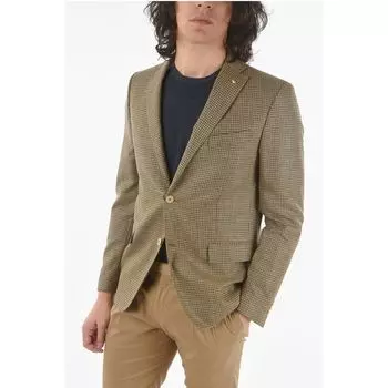 Пиджак CC COLLECTION houndstooth side vents notch lapel RESET 2-but Corneliani, бежевый
