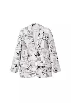 Пиджак Desigual с принтом, белый