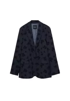 Пиджак Desigual с принтом, серый/синий