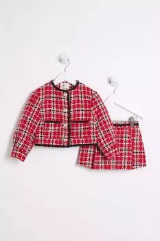 Пиджак для девочек из 100% хлопка в клетку River Island, красный