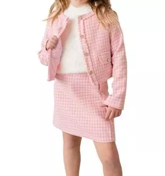 Пиджак для девочки в розовую клетку Hannah Banana