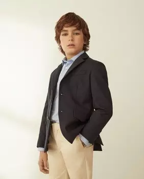 Пиджак для мальчика из однотонной шерсти Coconut El Corte Ingls, темно-синий