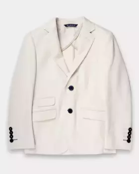 Пиджак для мальчика прямого кроя с карманами с клапанами Spagnolo, бежевый